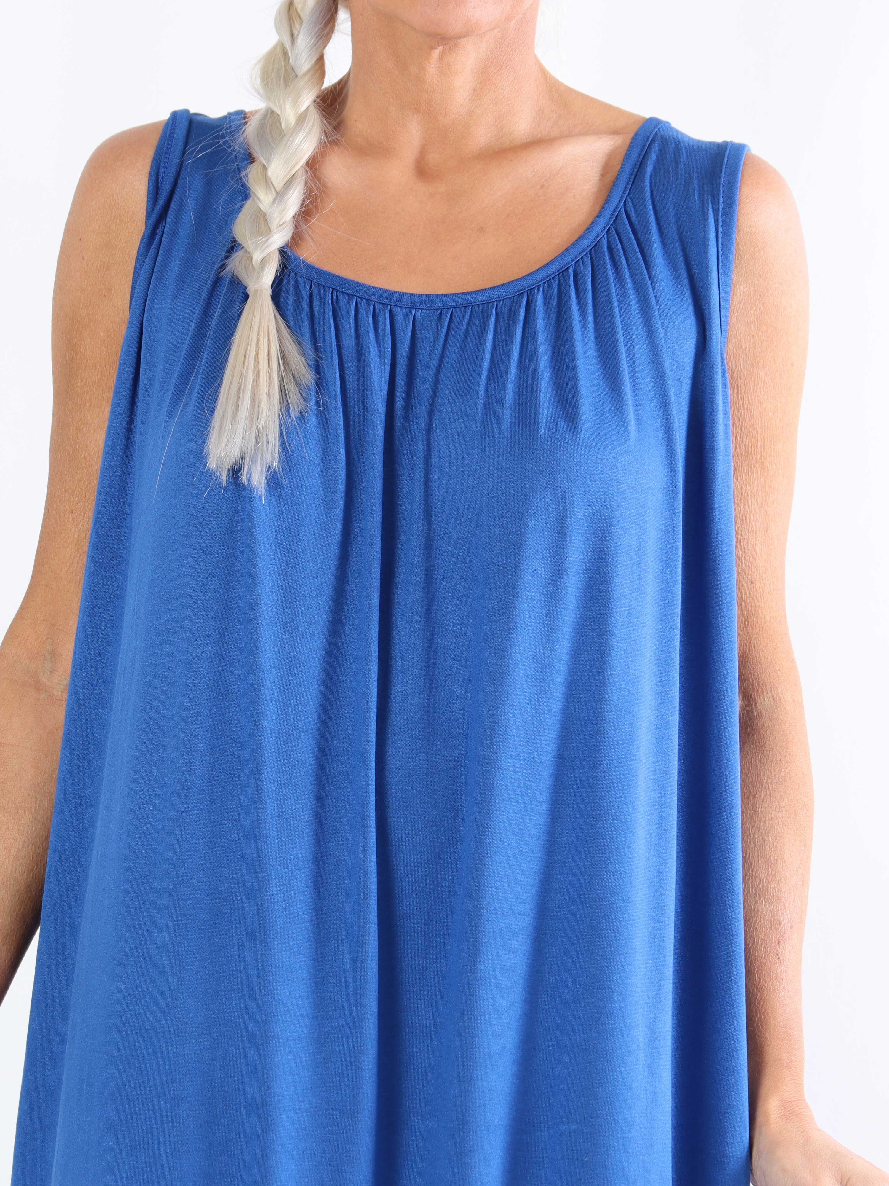 Miracle Sleeveless Dress - Basic klänning i viskos med resår nedtill